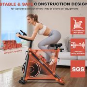 Exercise Bike, Adjustable Magnetic Resistance Stationary Bikes for Home with App Compatible, Quiet Indoor Cycling Bike with 350lbs Weight Capacity Comfortable Seat, Digital Monitor & Phone Mount