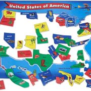 Melissa & Doug USA Map Floor Puzzle, 51 Jumbo Pieces, 2 x 3 Feet, Educational Geography Giant Puzzle for Kids Ages 6+ - FSC Certified