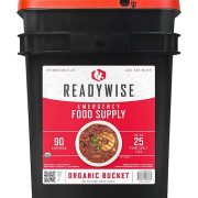 ReadyWise Emergency Food Supply - 90 Servings Organic Bucket, Protein Meals, Dehydrated & Freeze Dried Survival Food for Backpacking, Camping Essentials & Prepping Supplies, up to 25 Year Shelf Life