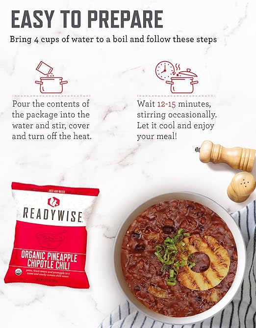 ReadyWise Emergency Food Supply - 90 Servings Organic Bucket, Protein Meals, Dehydrated & Freeze Dried Survival Food for Backpacking, Camping Essentials & Prepping Supplies, up to 25 Year Shelf Life - Image 2